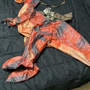 Vibrant Red and Black Dinosaur Costume